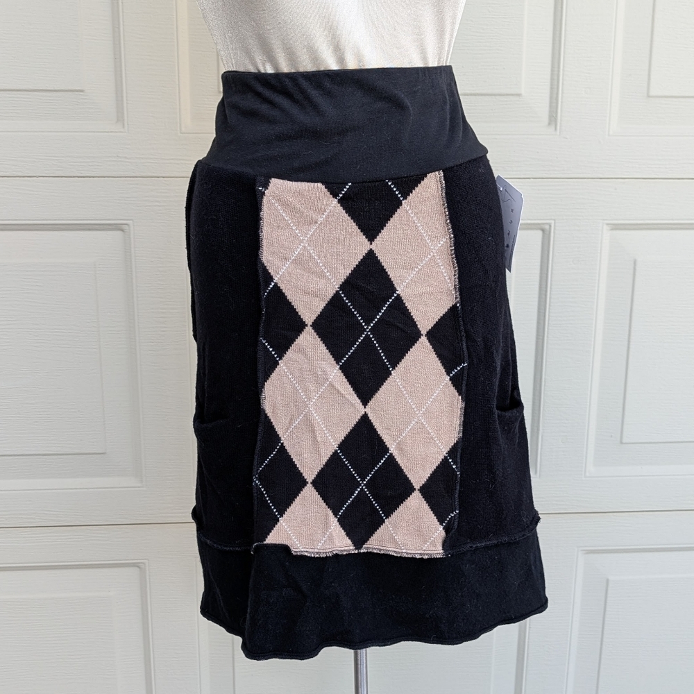 ooak HANDMADE KNIT SKIRT funky XS S